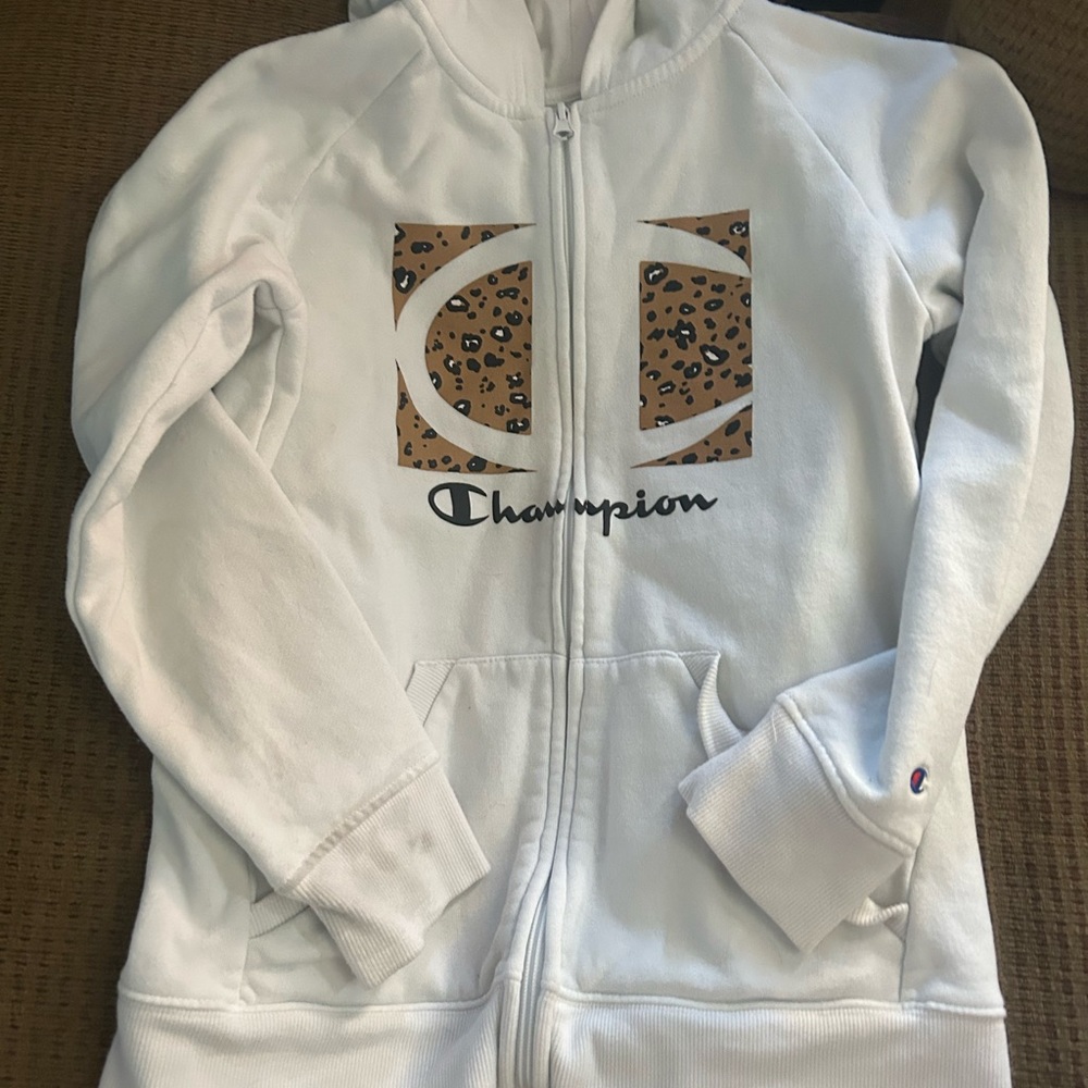 Girls size L zip up hoodie champion